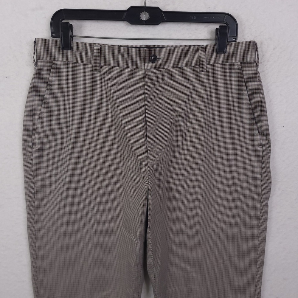 Brooks Brothers Advantage Chino Mens 34x30 Tan Houndstooth Clark Fit Pants